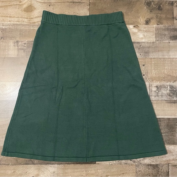 CAbi A Line Duo Knit Sweater Skirt MIDI sz L Dark Hunter Green - Picture 4 of 12